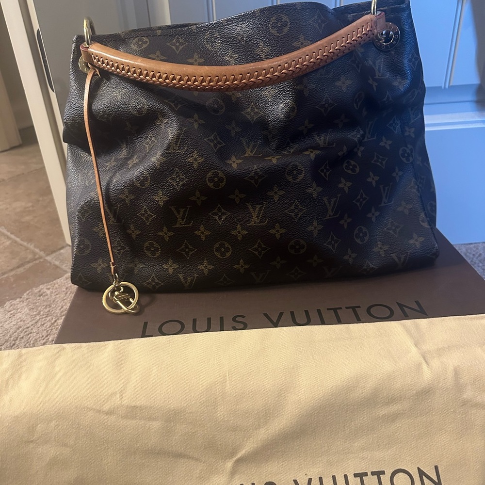 Louis Vuitton Black and Brown Monogram Hobo Bag